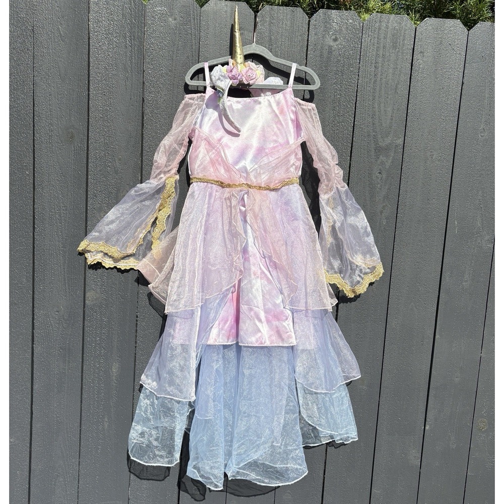 Chasing Fireflies Unicorn Costume Girls 8 Dress Headband Halloween Fairy Retired
